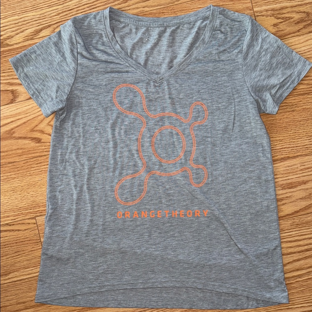 Orangetheory Heather Gray Tee with Orange Logo